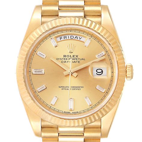 rolex president 40 yellow gold diamond|rolex day date gold.